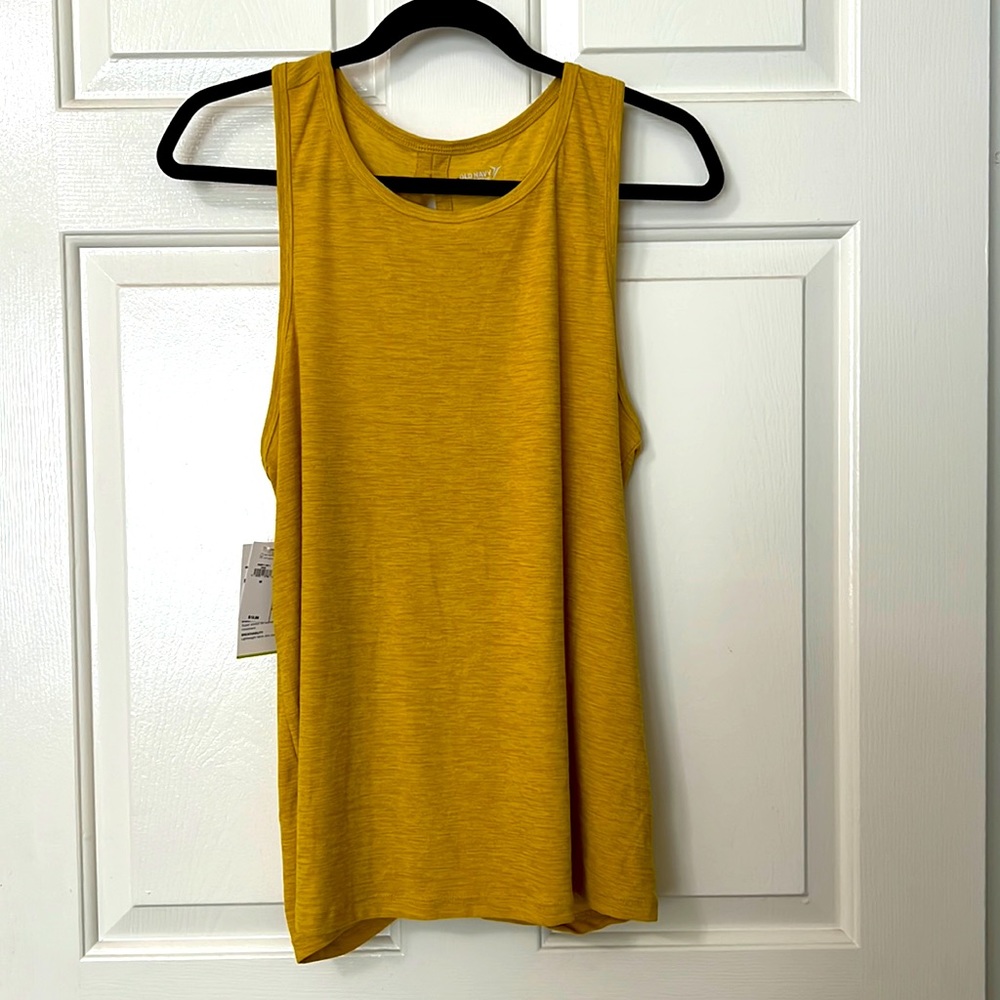 Old Navy Breathe ON Tie-Back Performance Tank Top. size M Yellow Sports Tank Top